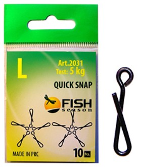 Застежка "Fish Season" Quick №M 4кг (10шт) 2031-M