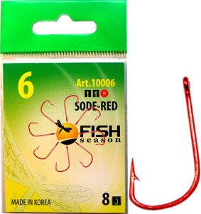 Крючок Fish Season SODE-RING red № 2 (10шт) 10006-R02F Крючок Fish Season SODE-RING red № 2 (10шт) 10006-R02F