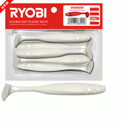 Риппер Ryobi MINNOW 76mm цв.CN001 (white night) (5шт)