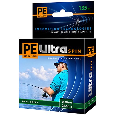 Леска плетен. AQUA PE ULTRA SPIN Dark Green 135m 0,16mm